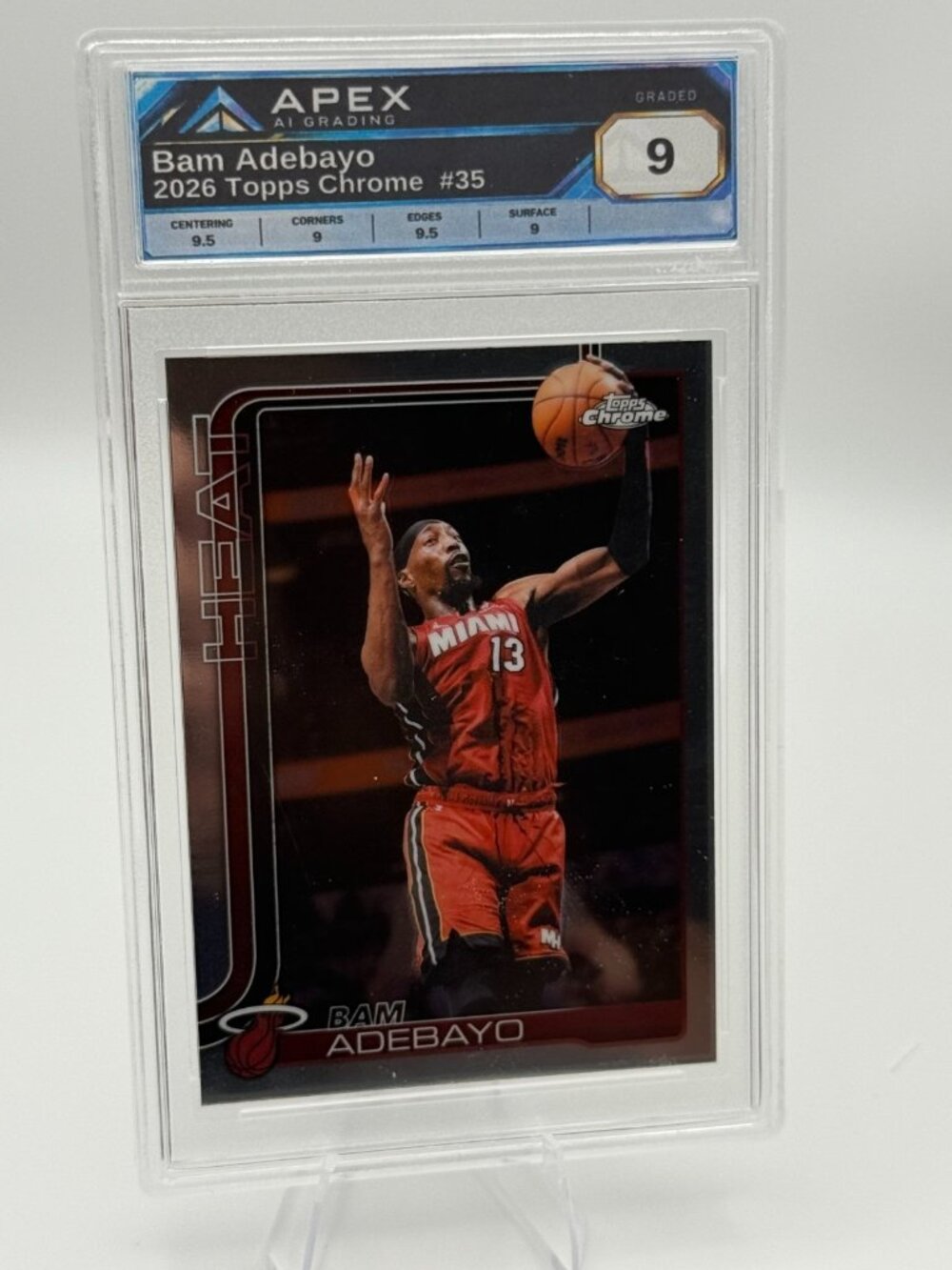 2026 Topps Chrome #35 Bam Adebayo Miami Heat APEX AI Graded 9